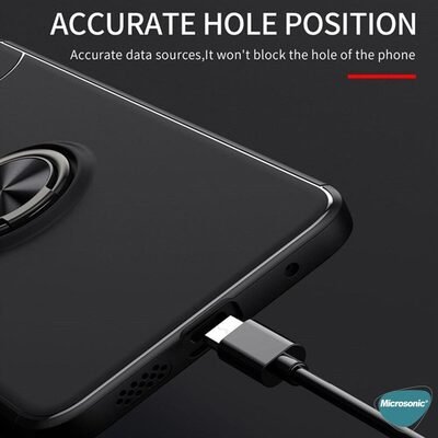 Microsonic Xiaomi Redmi Note 11 Kılıf Kickstand Ring Holder Lacivert