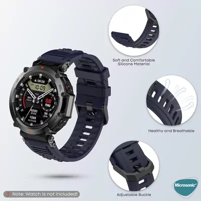 Microsonic Amazfit T-Rex Ultra Kordon Silicone Sport Band Siyah