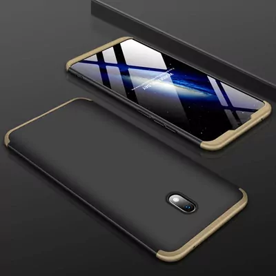 Microsonic Xiaomi Redmi 8A Kılıf Double Dip 360 Protective Siyah Gold