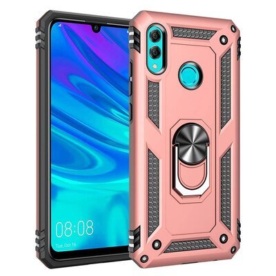 Microsonic Huawei Honor 10 Lite Kılıf Military Ring Holder Rose Gold