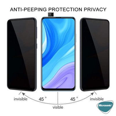 Microsonic Huawei Y9S Invisible Privacy Kavisli Ekran Koruyucu Siyah