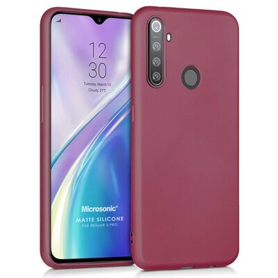 Microsonic Realme 5 Pro Kılıf Matte Silicone Mor