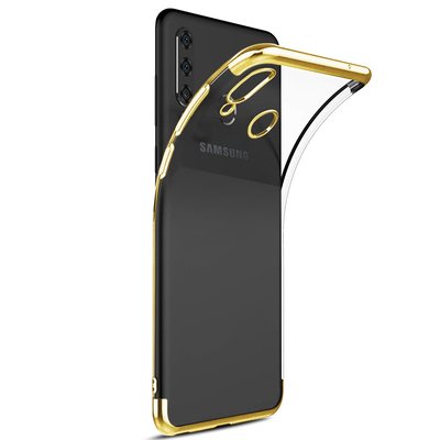 Microsonic Samsung Galaxy A20S Kılıf Skyfall Transparent Clear Gold