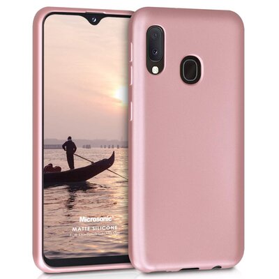 Microsonic Samsung Galaxy M20 Kılıf Matte Silicone Rose Gold