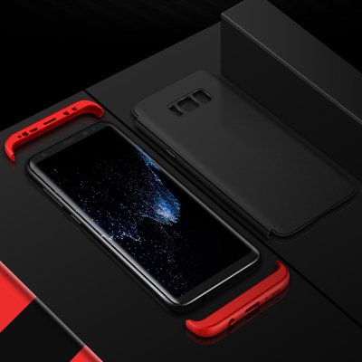 Microsonic Samsung Galaxy S8 Plus Kılıf Double Dip 360 Protective AYS Siyah - Kırmızı