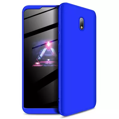 Microsonic Xiaomi Redmi 8A Kılıf Double Dip 360 Protective Mavi