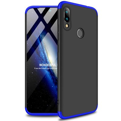 Microsonic Xiaomi Redmi Note 7 Pro Kılıf Double Dip 360 Protective AYS Siyah Mavi