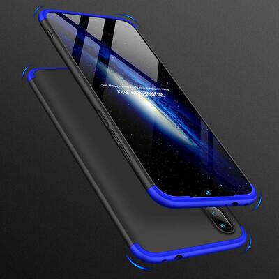 Microsonic Xiaomi Redmi Note 7 Pro Kılıf Double Dip 360 Protective AYS Siyah Mavi