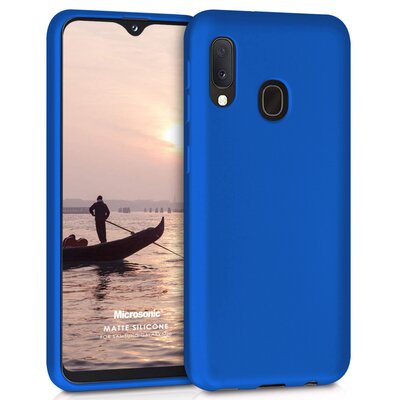 Microsonic Samsung Galaxy M20 Kılıf Matte Silicone Mavi