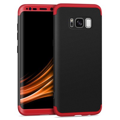 Microsonic Samsung Galaxy S8 Kılıf Double Dip 360 Protective AYS Siyah - Kırmızı