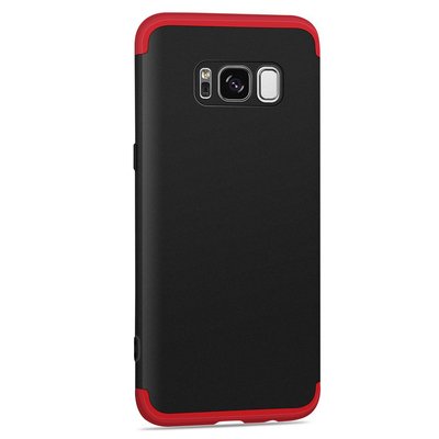 Microsonic Samsung Galaxy S8 Kılıf Double Dip 360 Protective AYS Siyah - Kırmızı