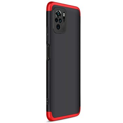 Microsonic Xiaomi Redmi Note 10S Kılıf Double Dip 360 Protective AYS Siyah Kırmızı