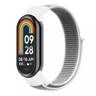 Microsonic Xiaomi Mi Band 8 Hasırlı Kordon Woven Sport Loop Beyaz