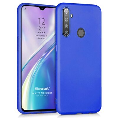 Microsonic Realme 5i Kılıf Matte Silicone Mavi