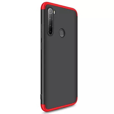 Microsonic Xiaomi Redmi Note 8 Kılıf Double Dip 360 Protective Siyah Kırmızı