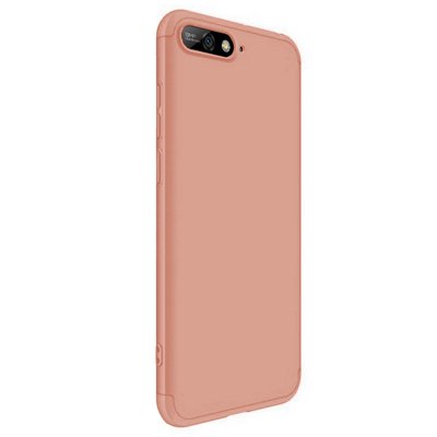 Microsonic Huawei Y6 2018 Kılıf Double Dip 360 Protective AYS Rose Gold