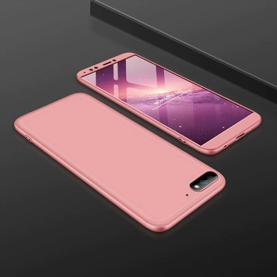 Microsonic Huawei Y6 2018 Kılıf Double Dip 360 Protective AYS Rose Gold