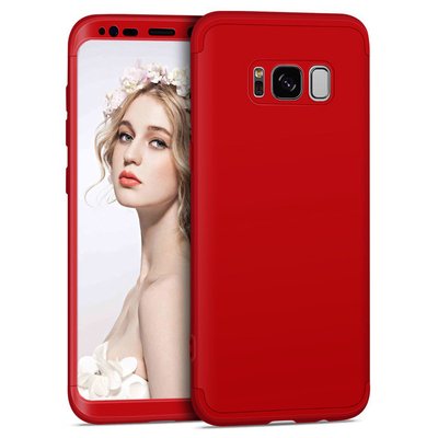 Microsonic Samsung Galaxy S8 Kılıf Double Dip 360 Protective AYS Kırmızı