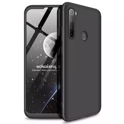 Microsonic Xiaomi Redmi Note 8 Kılıf Double Dip 360 Protective Siyah