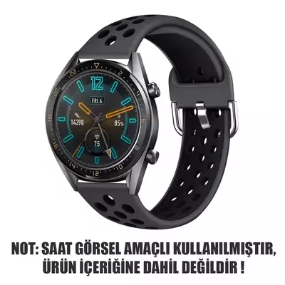 Microsonic Samsung Gear S3 Classic Rainbow Sport Band Kordon Siyah