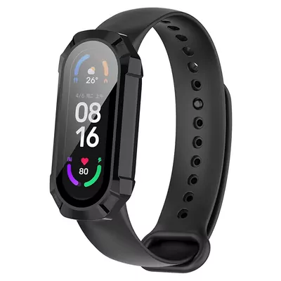 Microsonic Xiaomi Mi Band 8 Kılıf Darbeye Dayanıklı Matte Premium Slim WatchBand Siyah