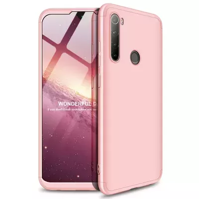 Microsonic Xiaomi Redmi Note 8 Kılıf Double Dip 360 Protective Rose Gold