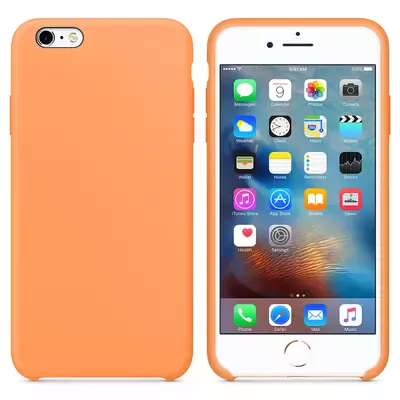 Microsonic Apple iPhone 6S Plus Kılıf Liquid Lansman Silikon Papaya