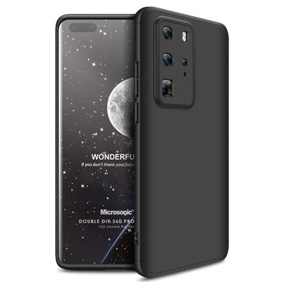 Microsonic Huawei P40 Pro Kılıf Double Dip 360 Protective AYS Siyah