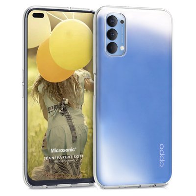 Microsonic Oppo Reno 4 Kılıf Transparent Soft Beyaz