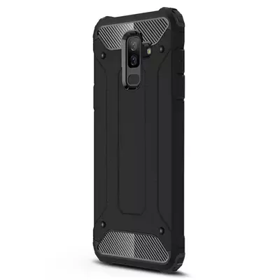 Microsonic Samsung Galaxy A6 Plus 2018 Kılıf Rugged Armor Siyah