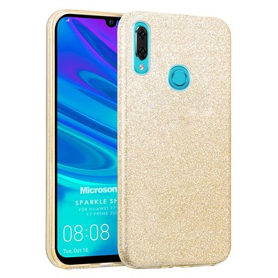 Microsonic Huawei Y7 2019 Kılıf Sparkle Shiny Gold