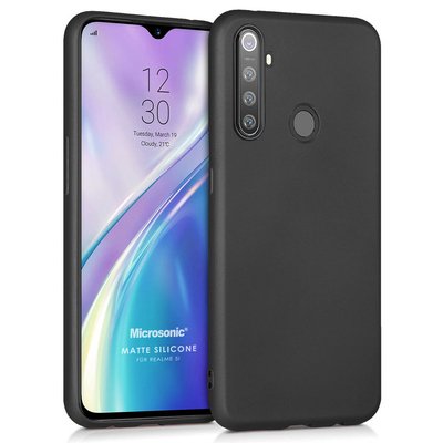 Microsonic Realme 5i Kılıf Matte Silicone Siyah