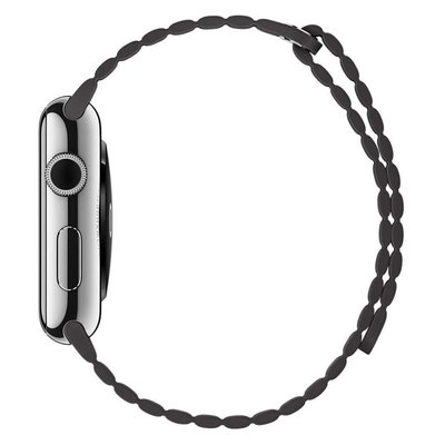 Microsonic Apple Watch Series 6 44mm Twist Leather Loop Kordon Beyaz