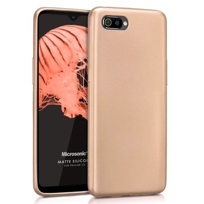 Microsonic Realme C2 Kılıf Matte Silicone Gold