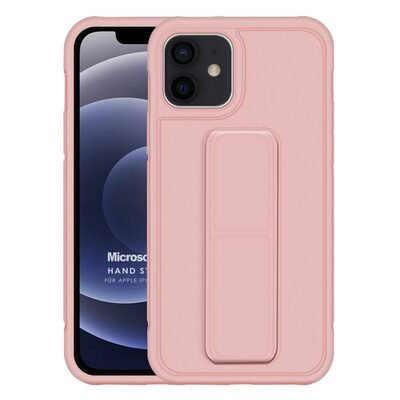 Microsonic Apple iPhone 12 Mini Kılıf Hand Strap Rose Gold