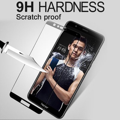 Microsonic Huawei Honor 7X Kavisli Temperli Cam Ekran Koruyucu Film Siyah