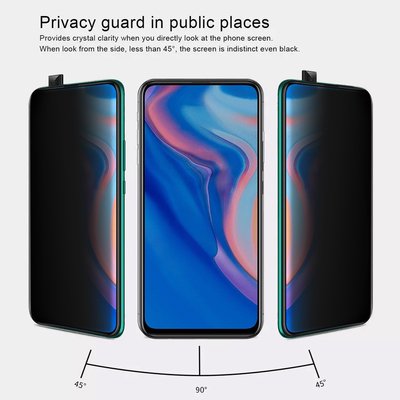 Microsonic Huawei Y9 Prime 2019 Invisible Privacy Kavisli Ekran Koruyucu Siyah