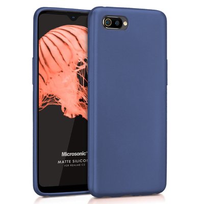 Microsonic Realme C2 Kılıf Matte Silicone Lacivert