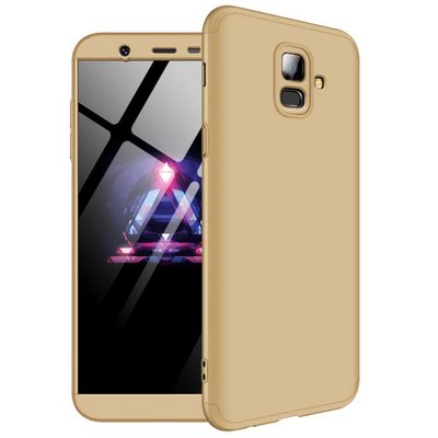 Microsonic Samsung Galaxy A6 2018 Kılıf Double Dip 360 Protective AYS Gold