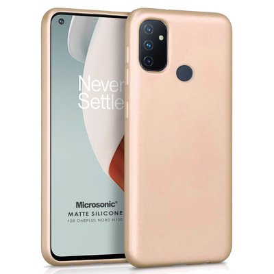 Microsonic OnePlus Nord N100 Kılıf Matte Silicone Gold