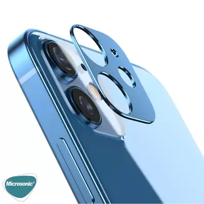 Microsonic Apple iPhone 12 Mini Kamera Lens Koruma Camı V2 Mavi