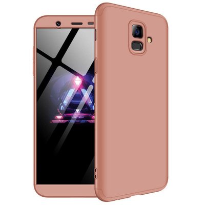 Microsonic Samsung Galaxy A6 2018 Kılıf Double Dip 360 Protective AYS Rose Gold