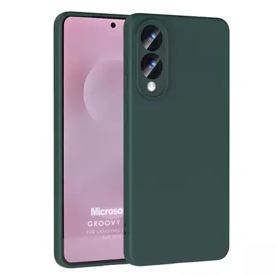 Microsonic Samsung Galaxy S25 Edge Kılıf Groovy Soft Koyu Yeşil