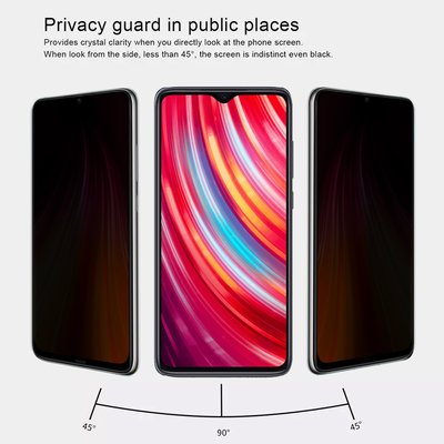 Microsonic Xiaomi Redmi Note 8 Invisible Privacy Kavisli Ekran Koruyucu Siyah