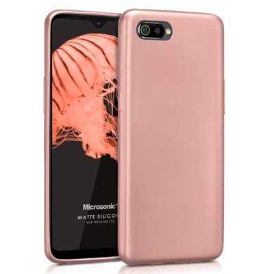 Microsonic Realme C2  Kılıf Matte Silicone Rose Gold