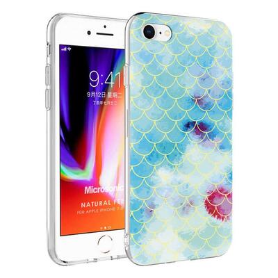 Microsonic Apple iPhone SE 2020 Natural Feel Desenli Kılıf Fish Scale