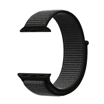 Microsonic Apple Watch Series 6 44mm Nylon Loop Kordon Siyah