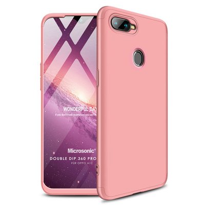 Microsonic Oppo A12 Kılıf Double Dip 360 Protective AYS Rose Gold