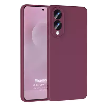 Microsonic Samsung Galaxy S25 Edge Kılıf Groovy Soft Mor