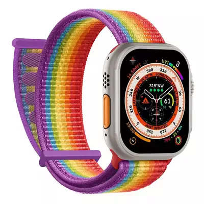 Microsonic Apple Watch Series 11 46mm Hasırlı Kordon Woven Pride Edition